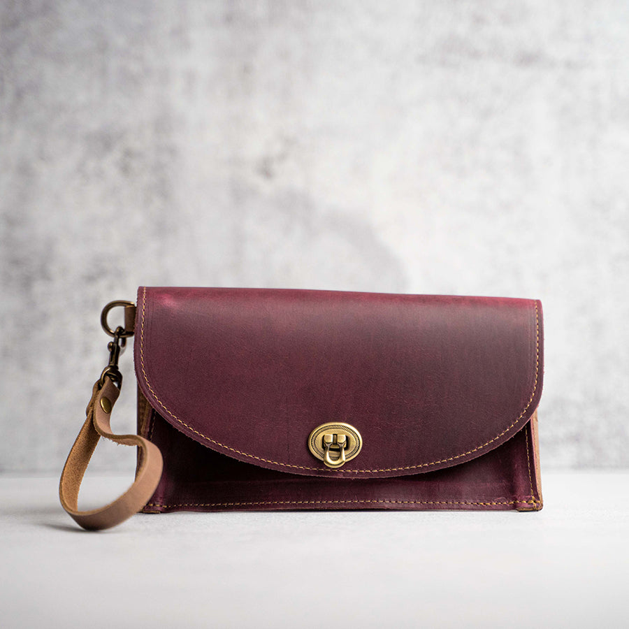 The Betty Jean Women’s Fine Leather Envelope Clutch Pocketbook Wallet With Optional Insert