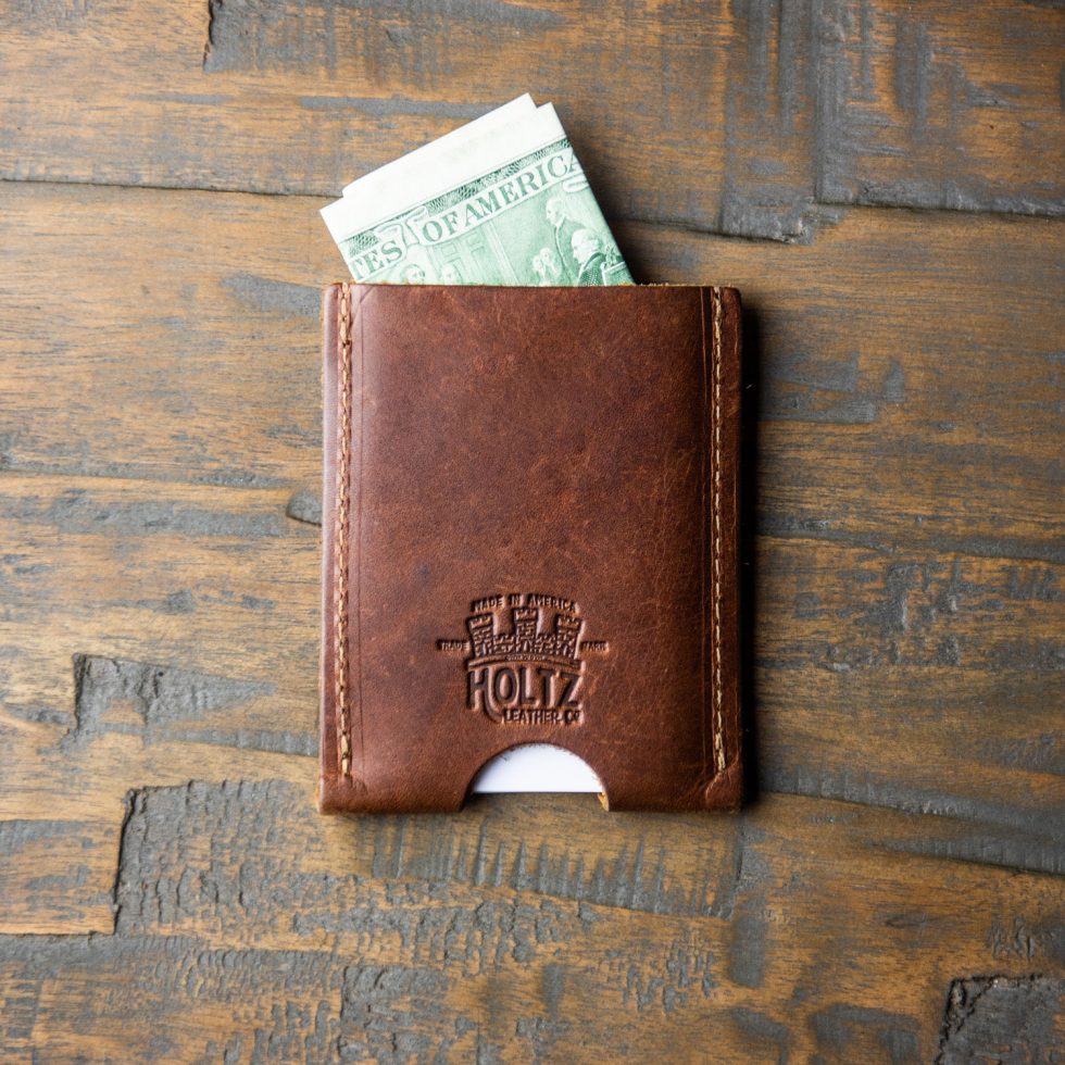 Personalized Mens Bifold Wallet - The Big Dixie - Leather Wallet, Brownat Holtz Leather
