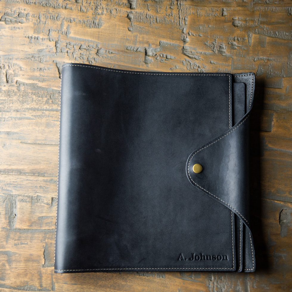 Personalized Leather 3 Ring Binder - The Langley - Holtz Leather