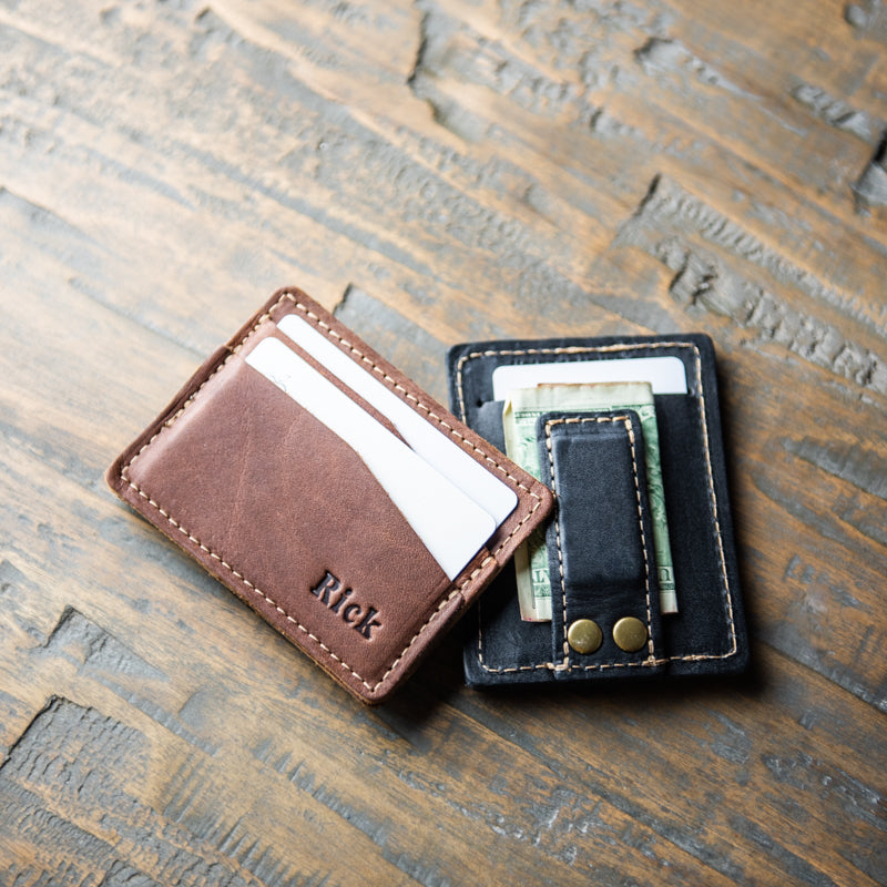 The Levi Fine Leather Horizontal Magnetic Money Clip Wallet