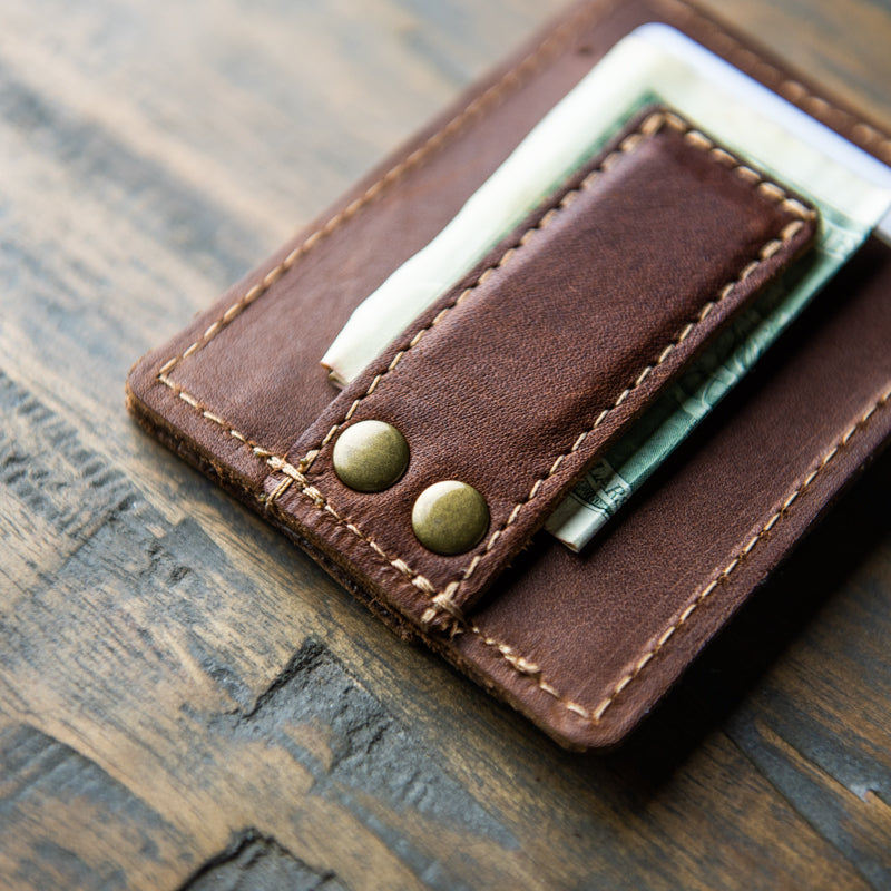The Levi Fine Leather Horizontal Magnetic Money Clip Wallet