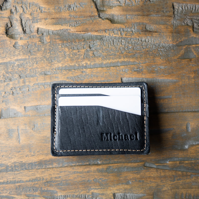 The Levi Fine Leather Horizontal Magnetic Money Clip Wallet