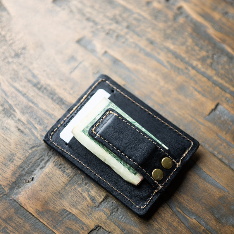 The Levi Fine Leather Horizontal Magnetic Money Clip Wallet