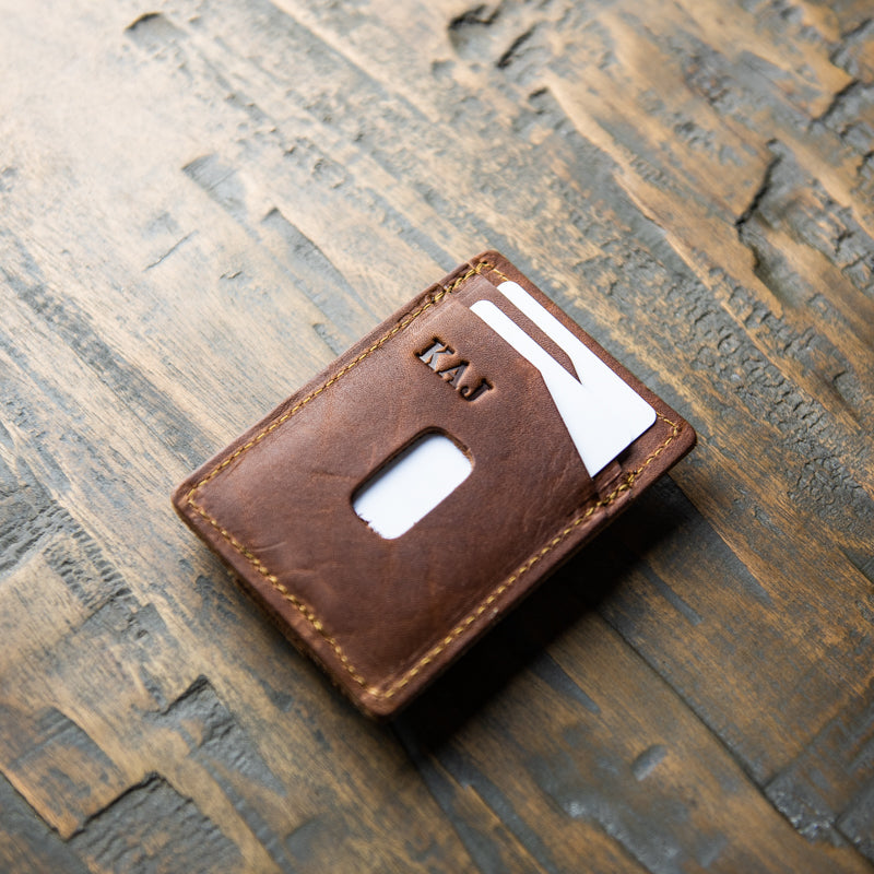 The Money Clip Men's Leather Wallet - Magnetic Money Holder