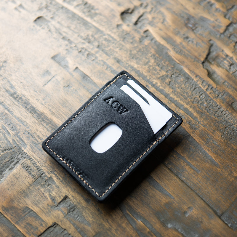 Levi Fine Leather Vertical Magnetic Money Clip Wallet