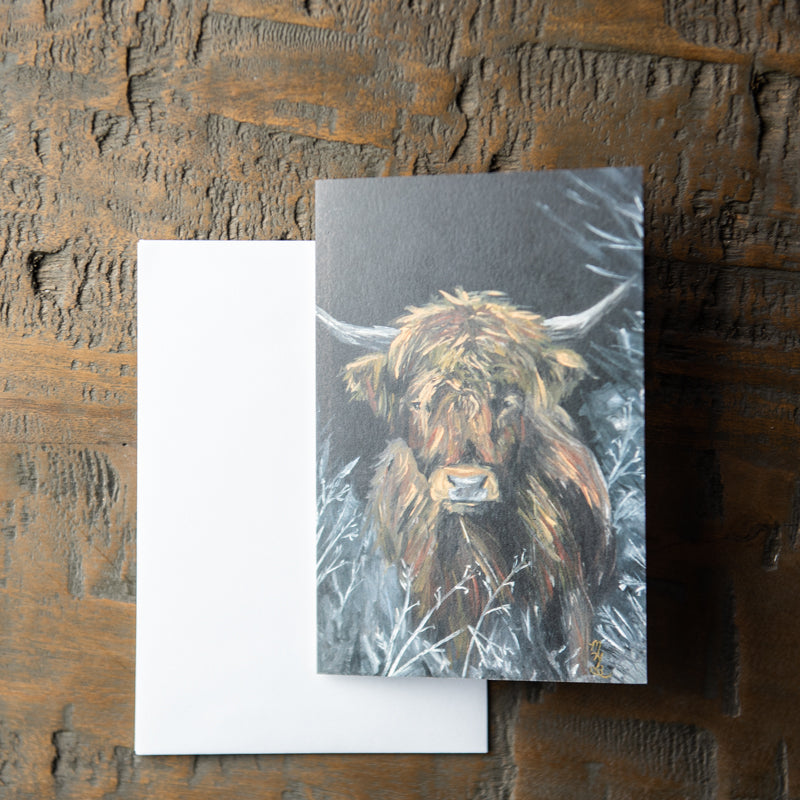 Stationery card with a drawing of a buffalo