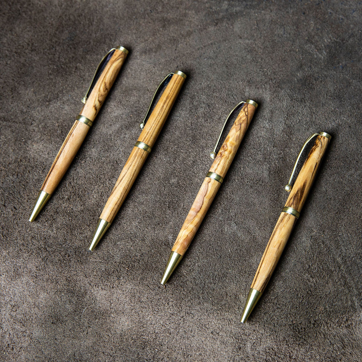 Hand-Turned Bethlehem Olive Wood Comfort Style Pen + Pen Sleeve