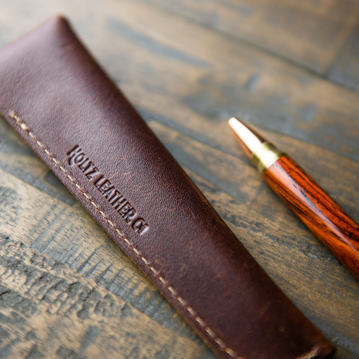 The Cowboy Lever Action Hand Turned Rose Wood Pen + Pen Sleeve