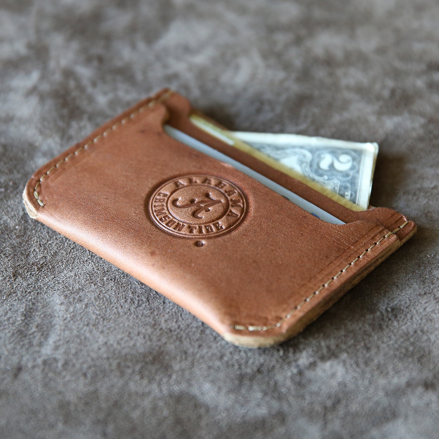 The Jefferson Personalized Fine Leather Card Holder Wallet, Brownat Holtz Leather