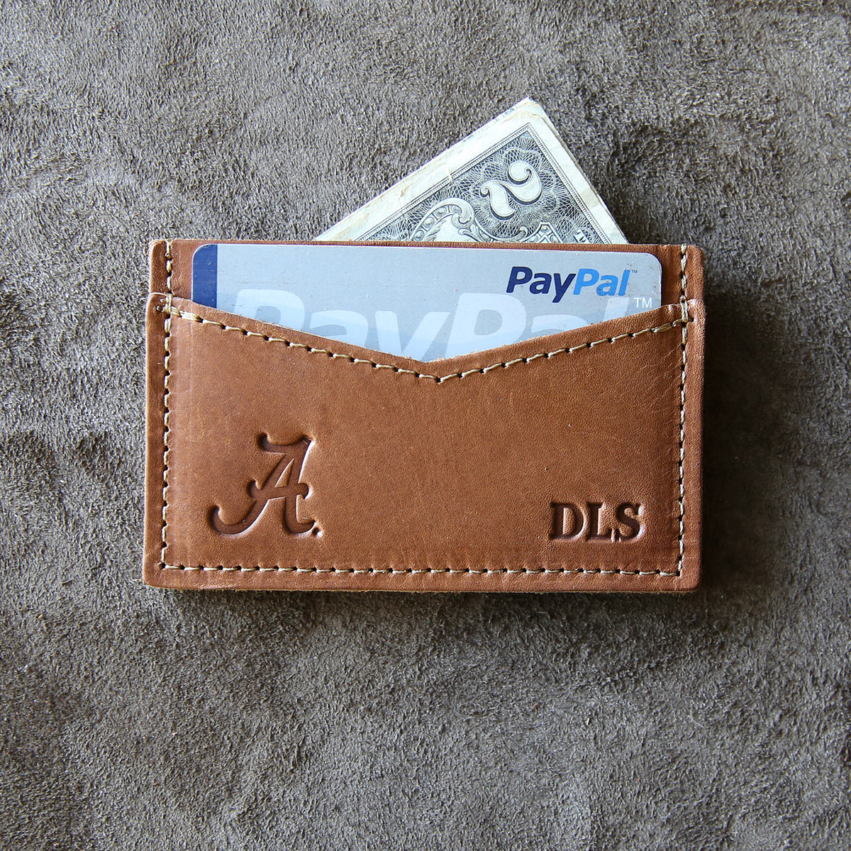 The Officially Licensed Alabama Vernon Fine Leather Front Pocket Card Holder Wallet