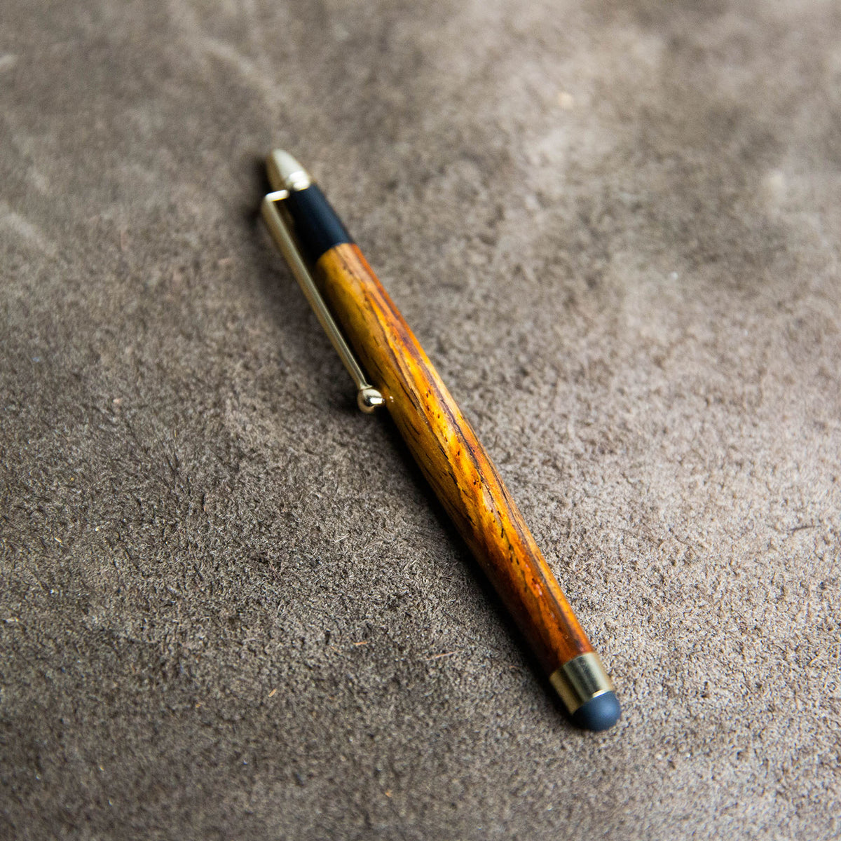 Hand-Turned Rose Wood Stylus + Pen Sleeve