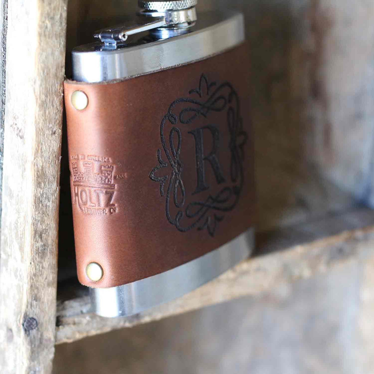 The Lucky Leather Flask Unique Personalized Groomsmen Gift