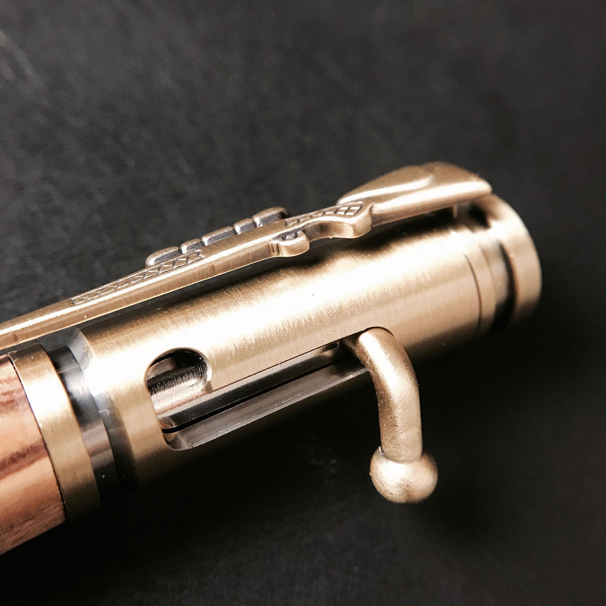 Bethlehem Olive Wood .30 Caliber Bolt Action Pen + Pen Sleeve - Holtz Leather