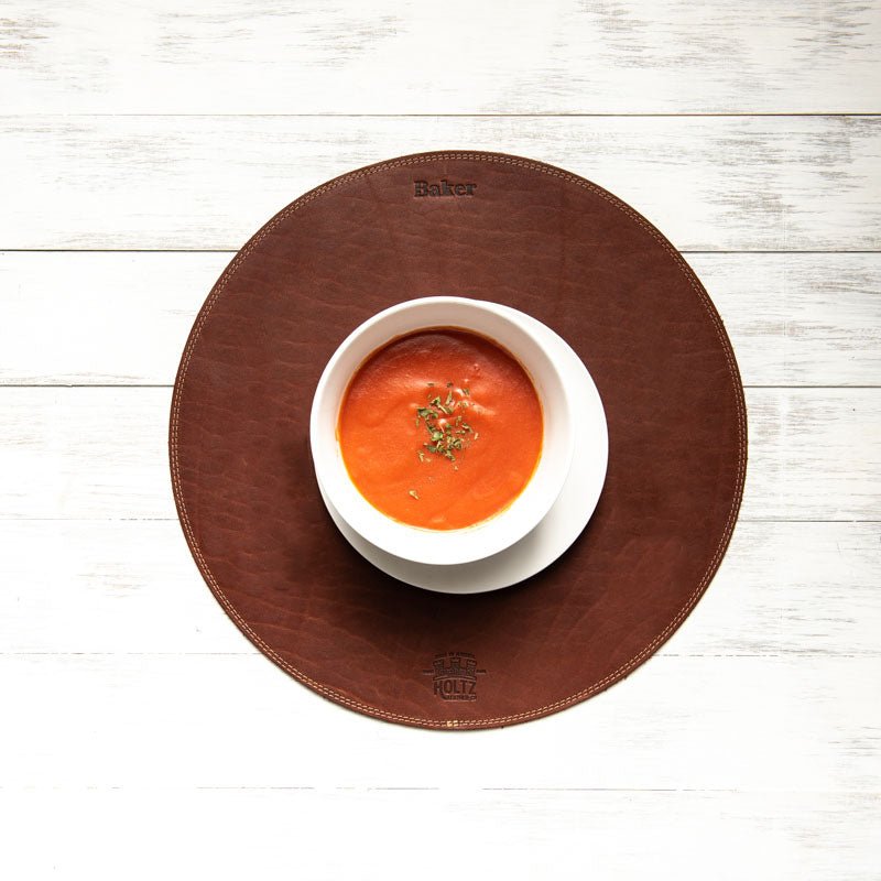 Circle Personalized Fine Leather Placemat - Holtz Leather