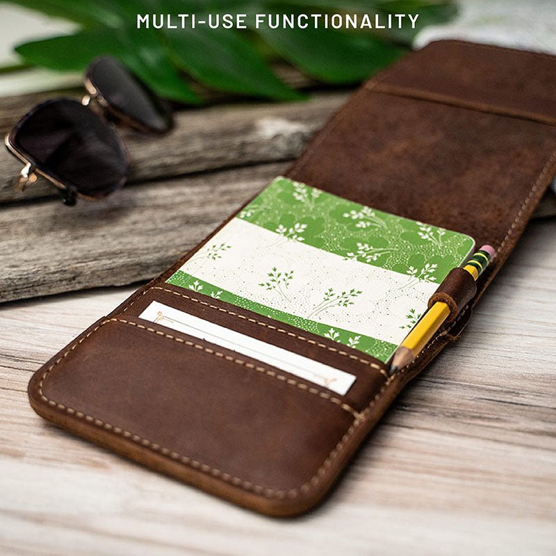 Fine Leather Golf Scorecard Holder Golf Logbook - Holtz Leather