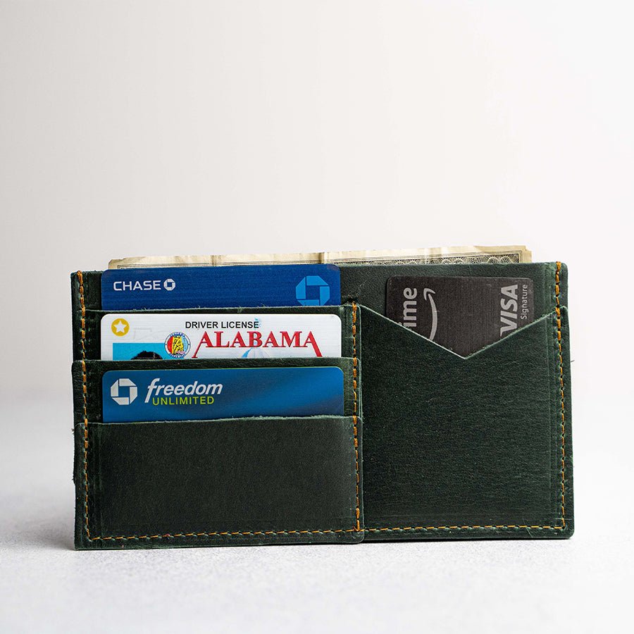 Genuine Leather Minimalist Credit Card Wallet - Thin ID & Card Case