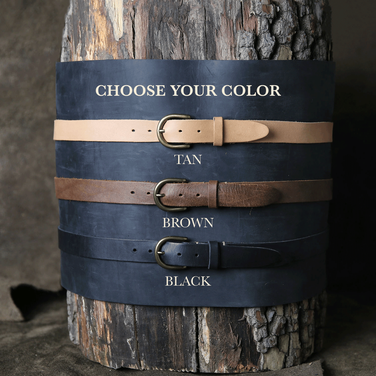 Fine Leather Womens Belt – Rounded Brass Buckle - Holtz Leather