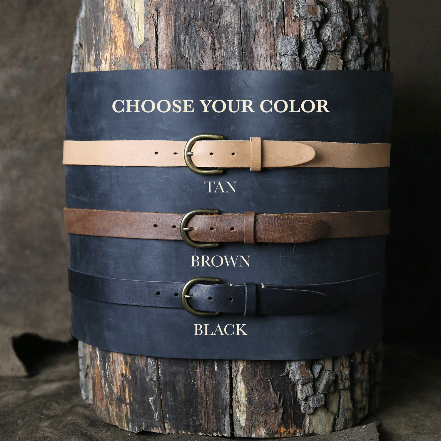 Fine Leather Womens Belt – Rounded Brass Buckle - Holtz Leather