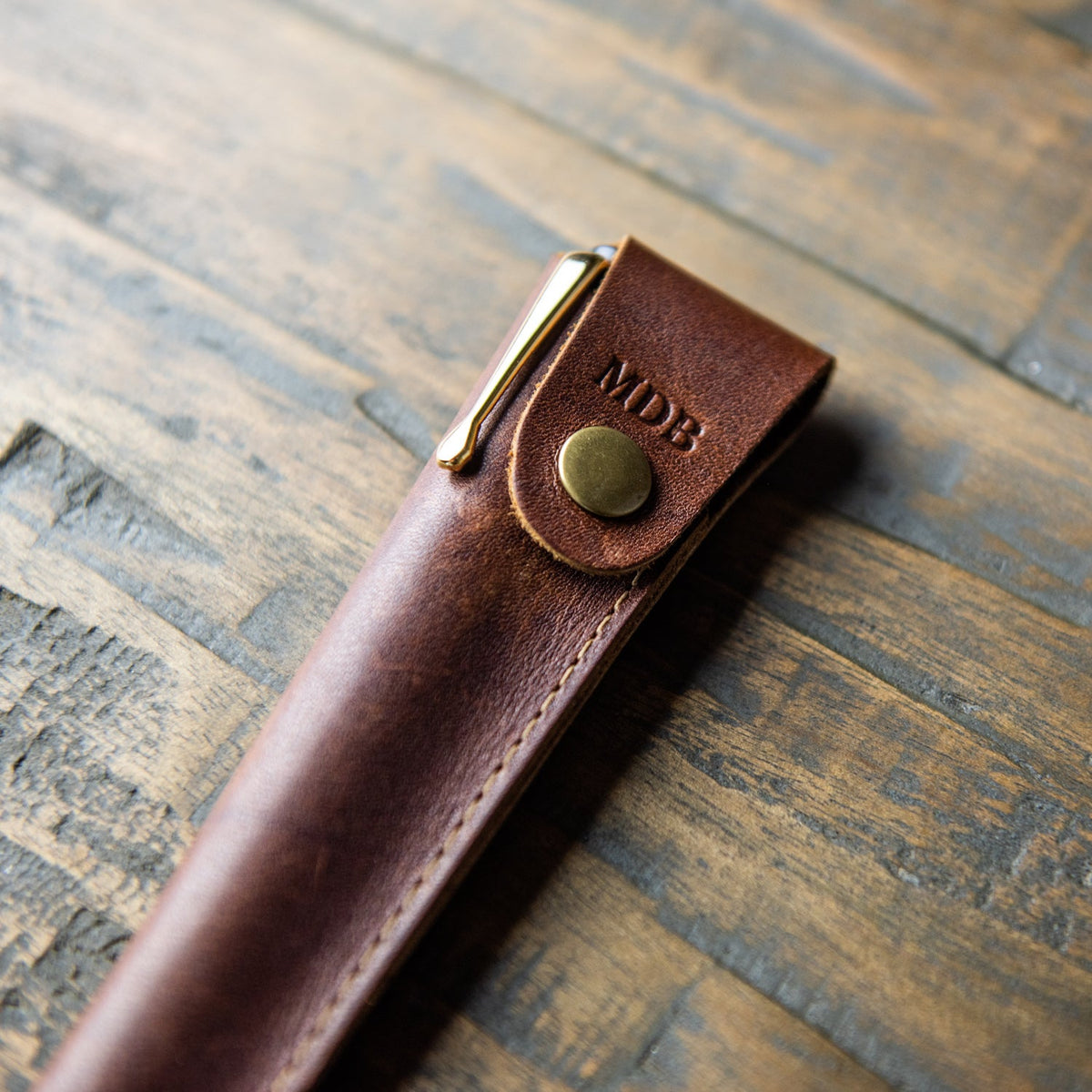 Hand - Turned Rose Wood Fountain Pen + Personalized Pen Sleeve - Holtz Leather