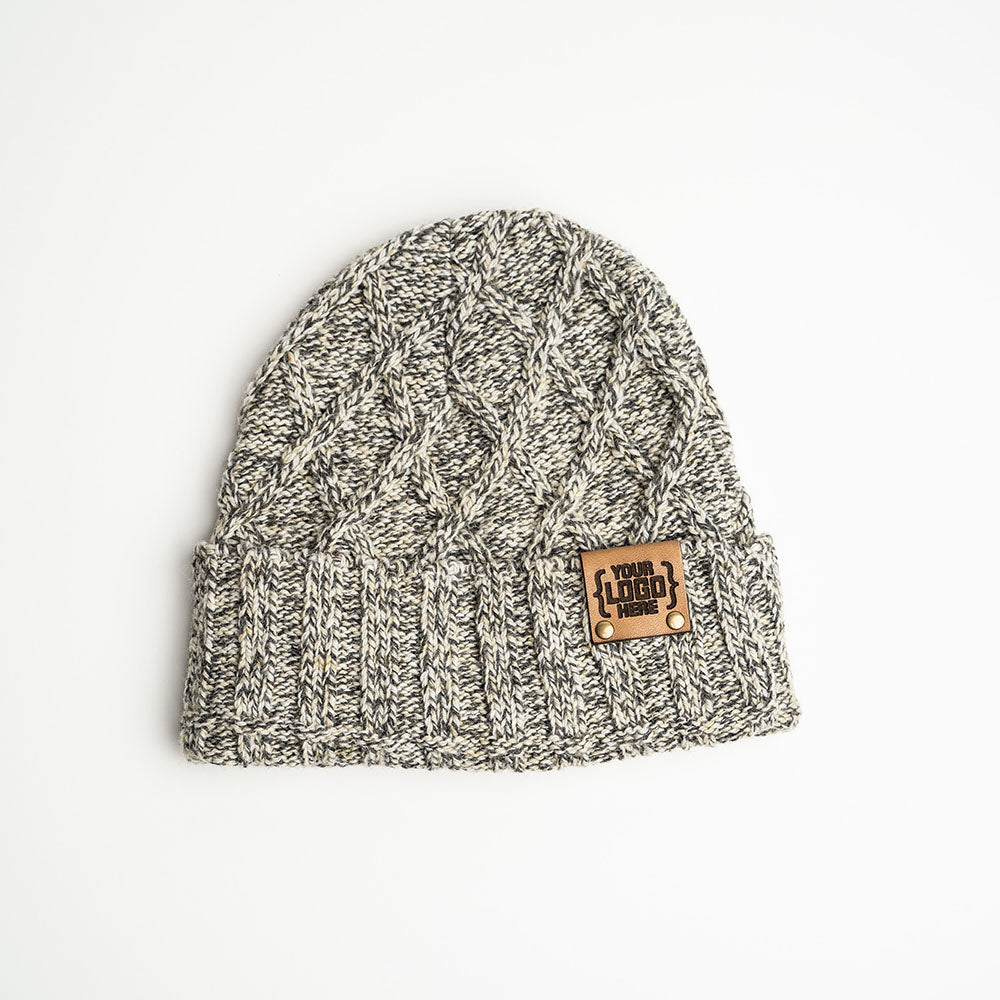 Artex Eco-Ragg Wool Cable Knit Cuff Beanie - J83L7XCBL - with YOUR LOGO customized
