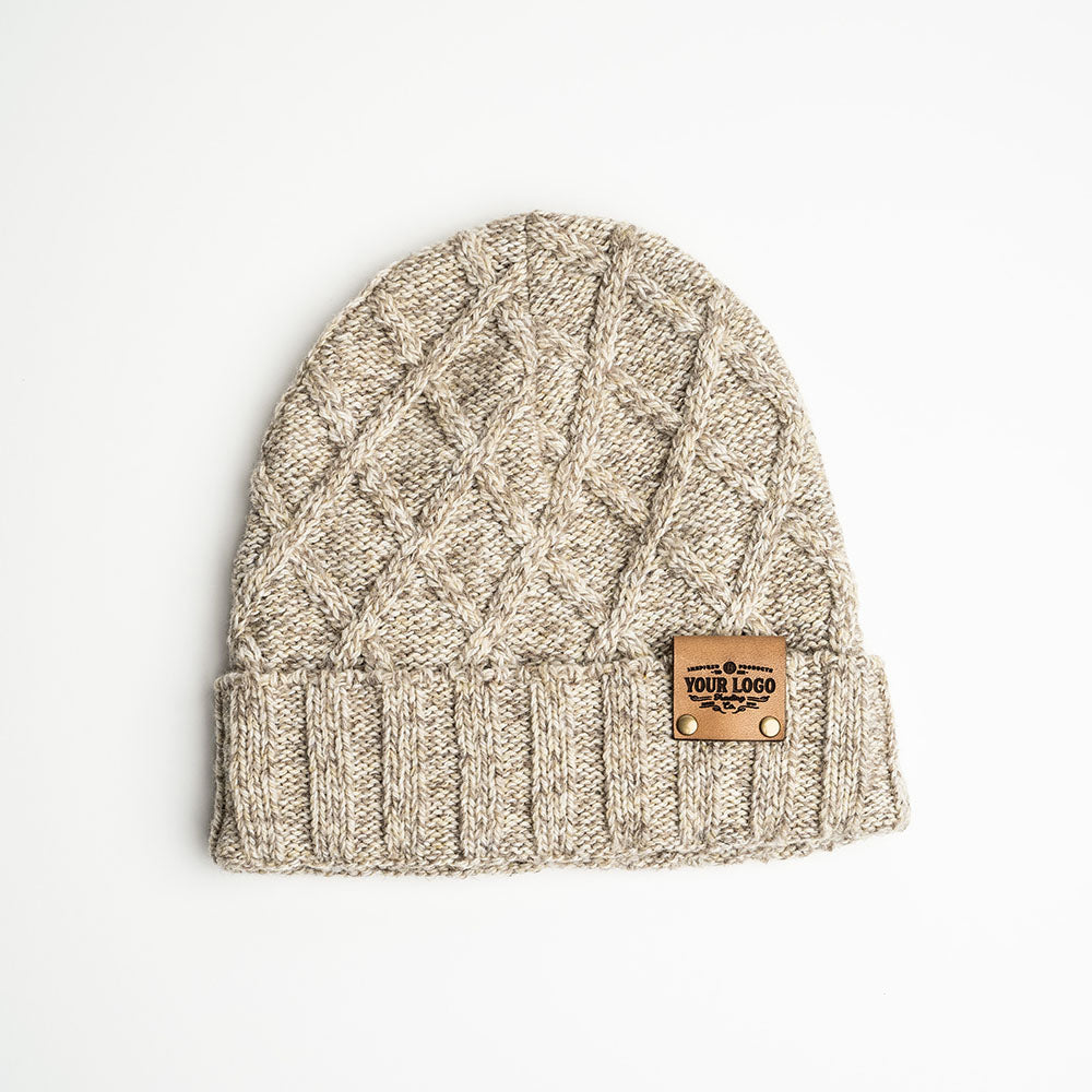 Artex Eco-Ragg Wool Cable Knit Cuff Beanie - J83L7XCBL - with YOUR LOGO customized