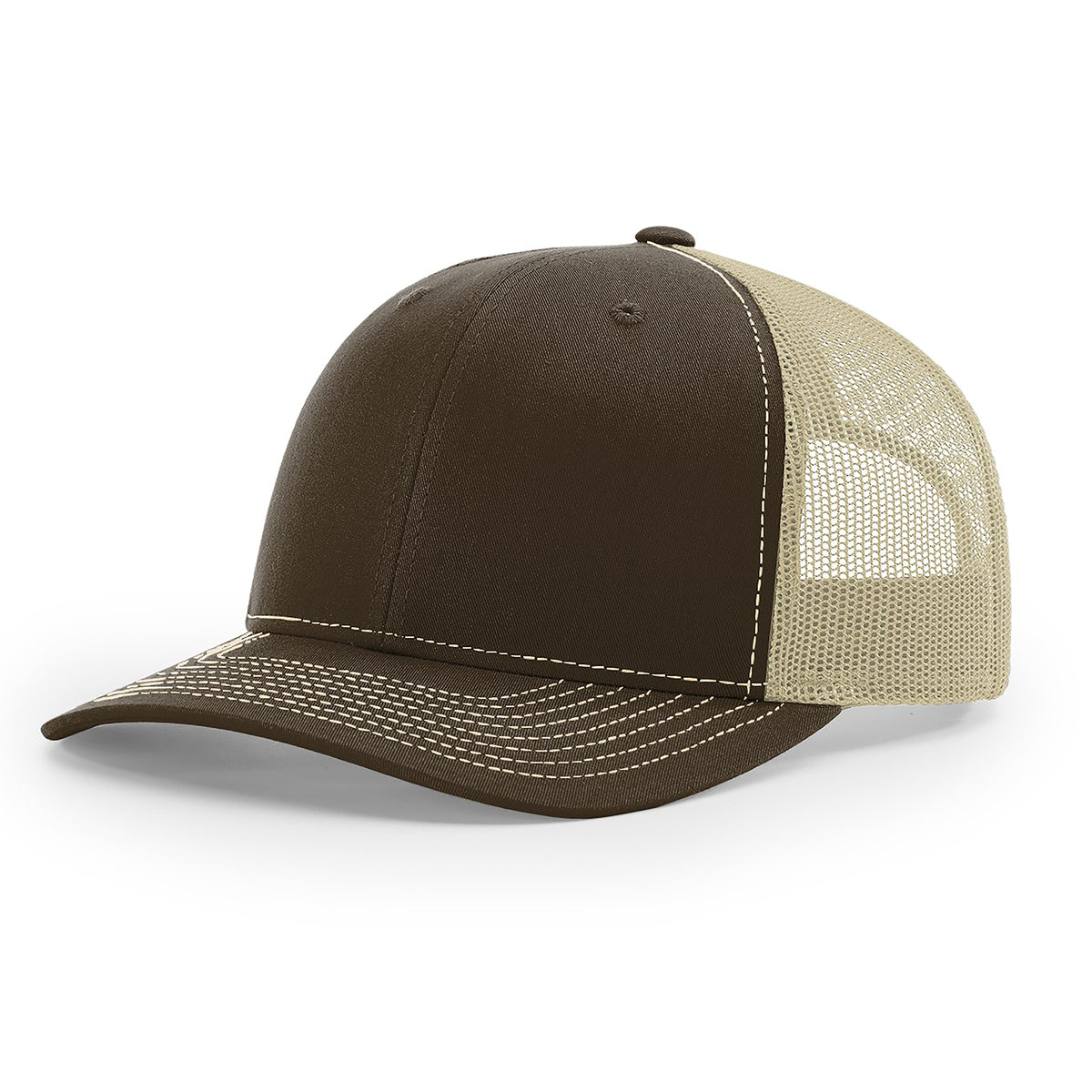 Structured Trucker Hat with Leather Logo Patch - Bourbon Real Talk