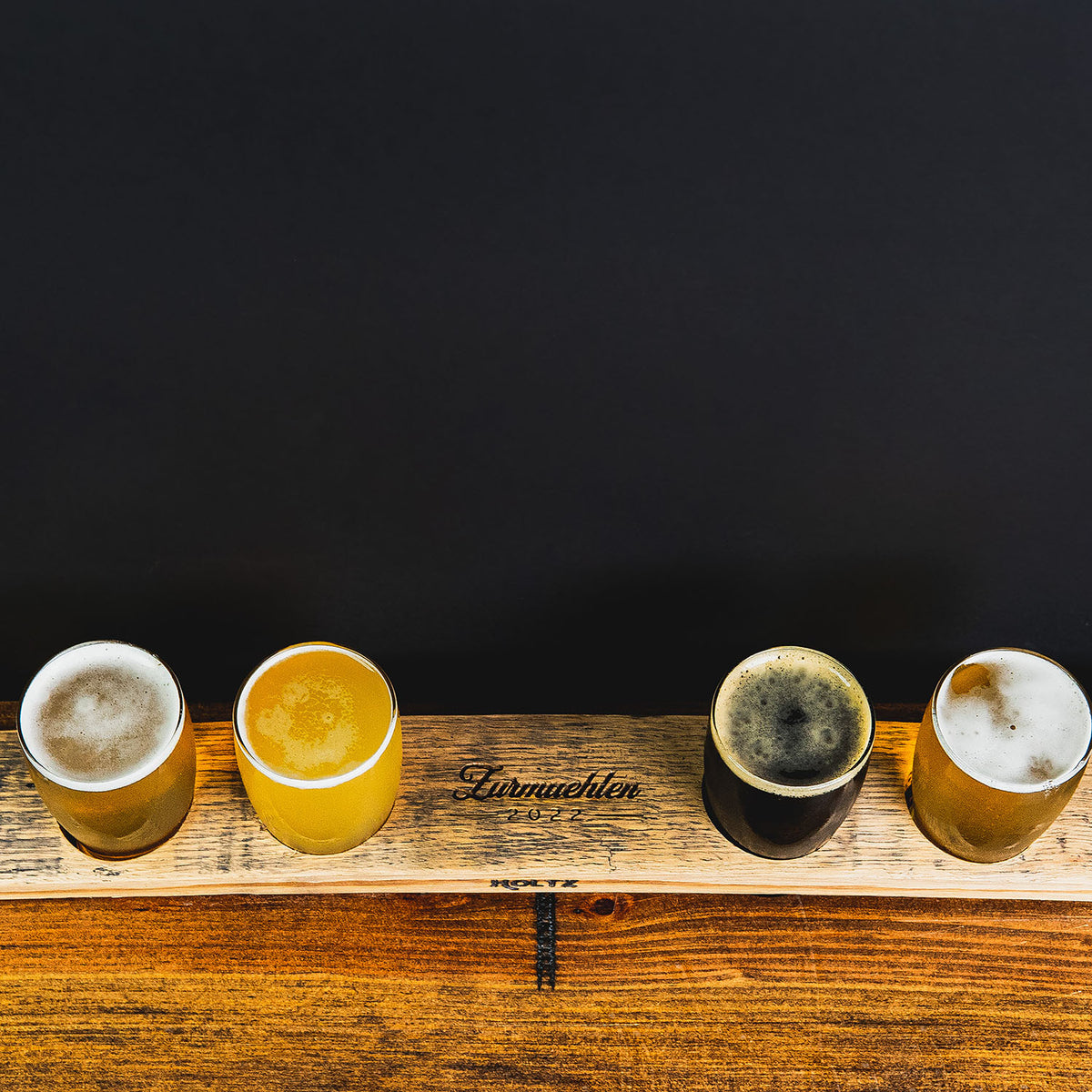Your Logo + Our Barrels - Personalized Beer Flight from Tennessee Whiskey Barrel Stave - Custom Logo and Corporate Gifting