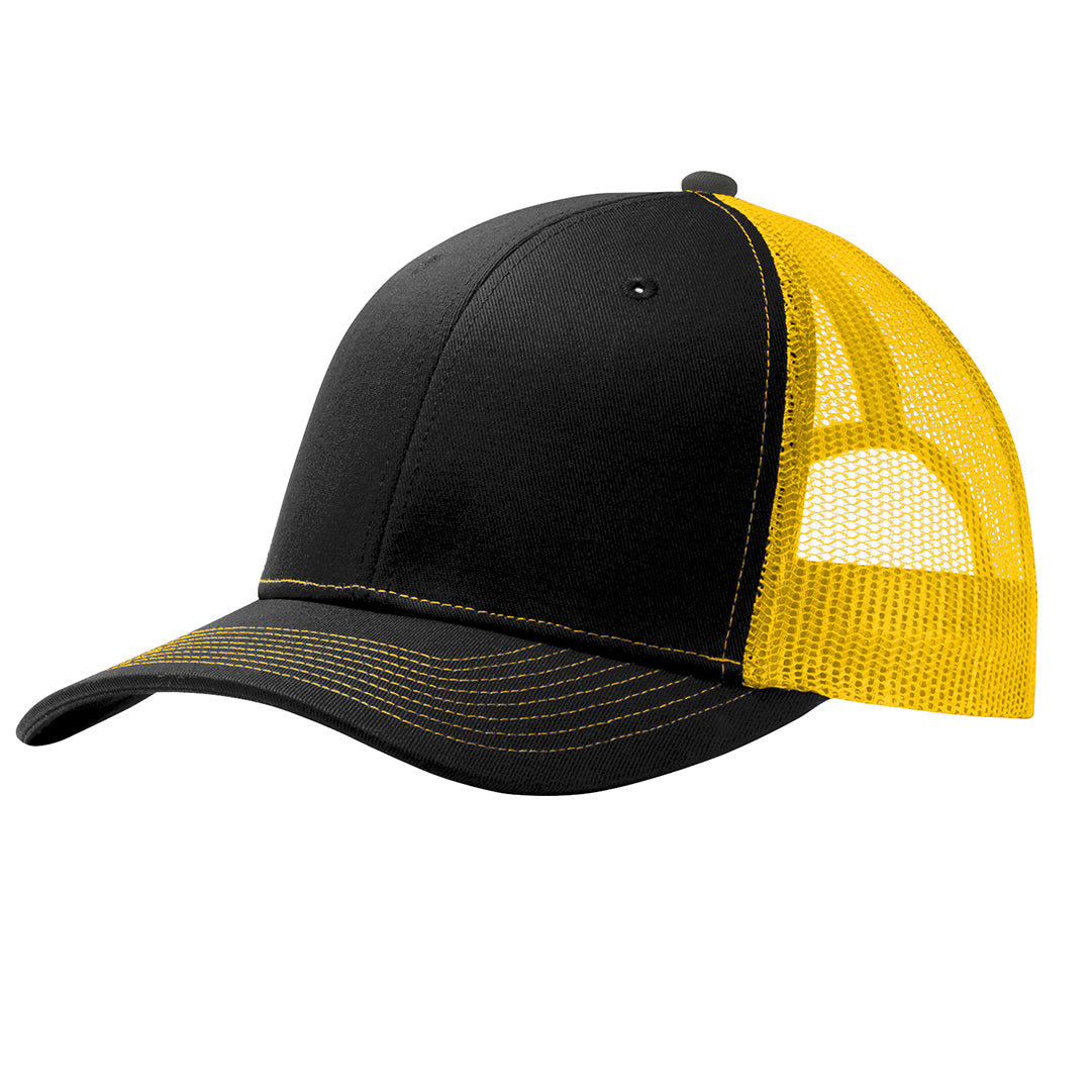 Port Authority C112 Custom Trucker Leather Patch Hat with YOUR LOGO – Customized