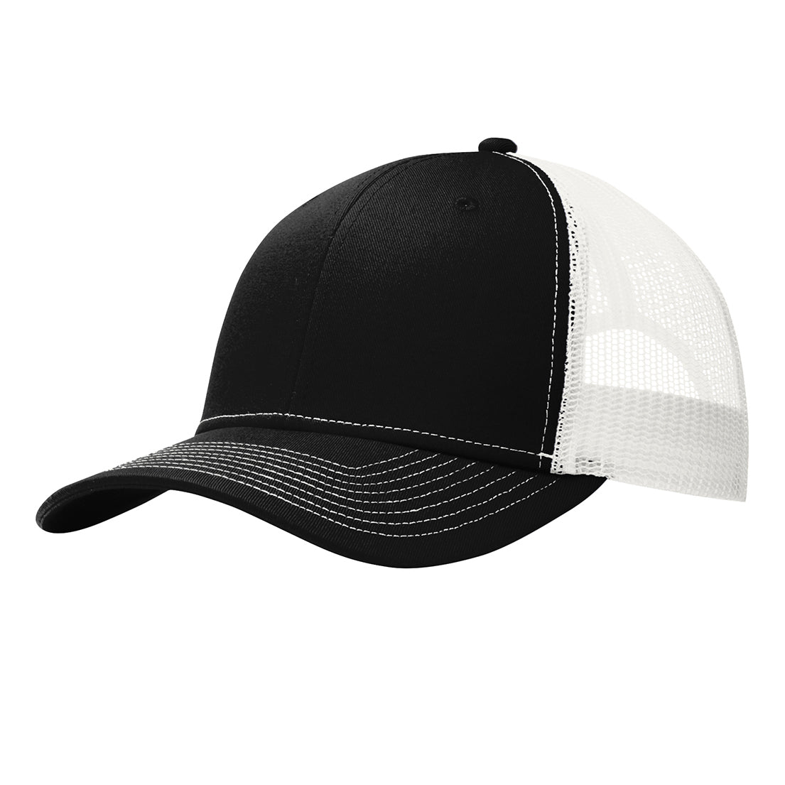 Port Authority C112 Custom Trucker Leather Patch Hat with YOUR LOGO – Customized