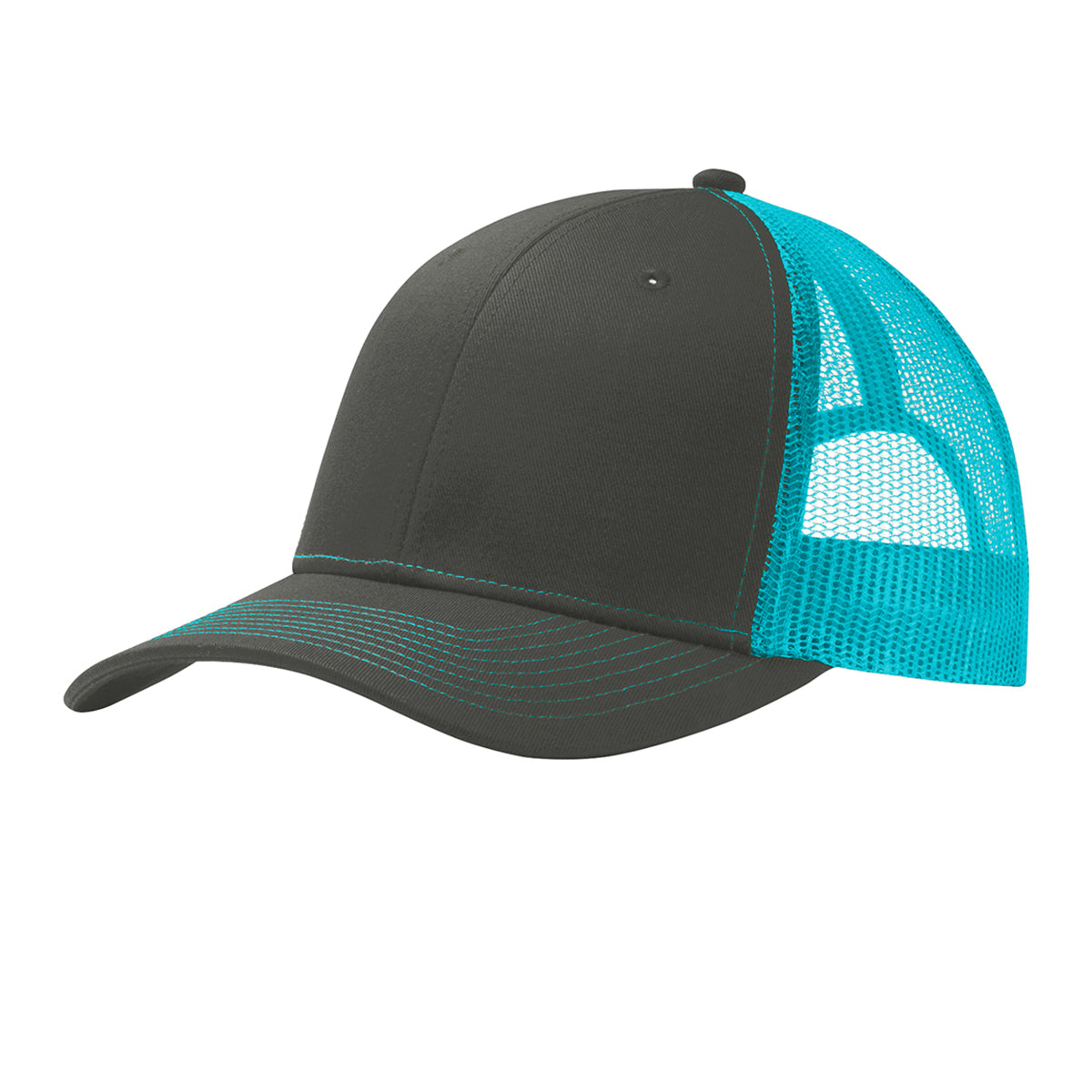 Port Authority C112 Custom Trucker Leather Patch Hat with YOUR LOGO – Customized