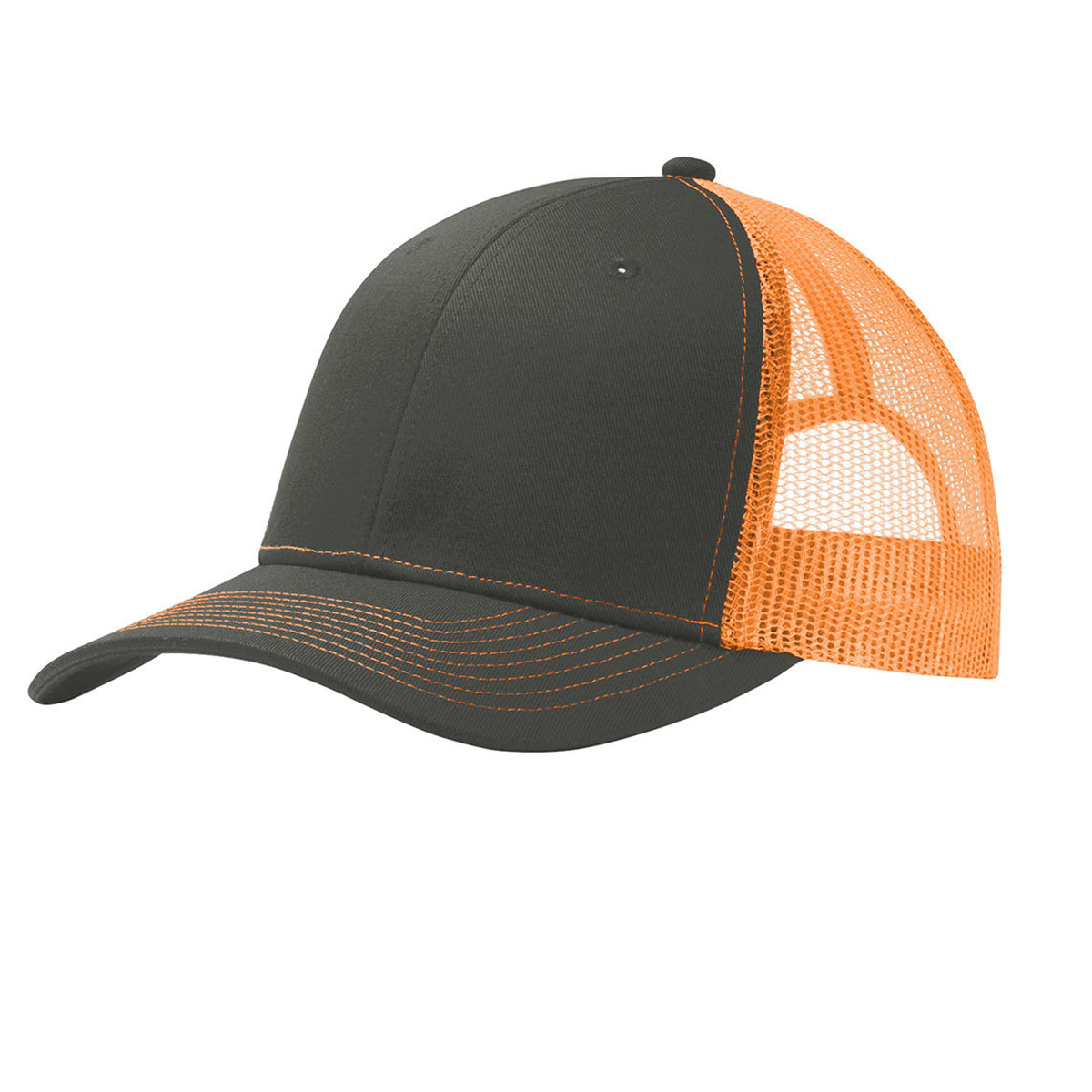 Port Authority C112 Custom Trucker Leather Patch Hat with YOUR LOGO – Customized