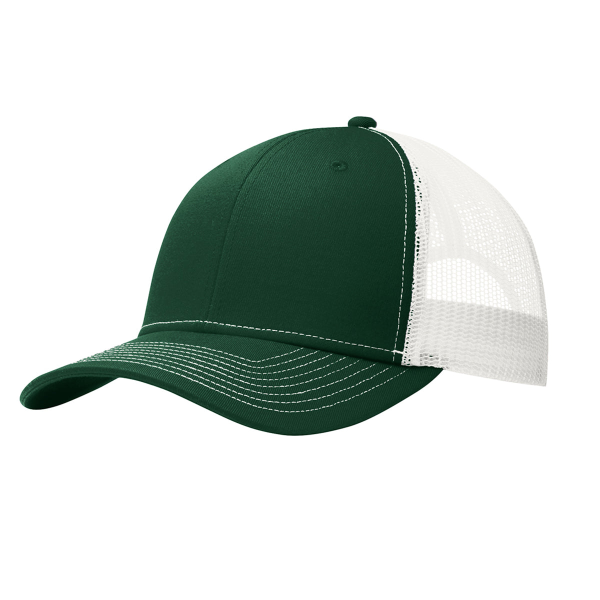 Port Authority C112 Custom Trucker Leather Patch Hat with YOUR LOGO – Customized