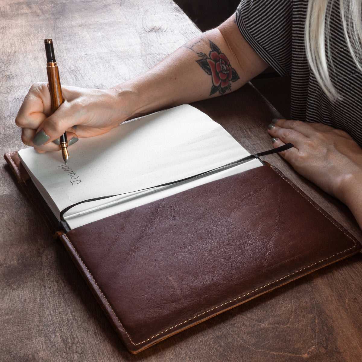 Your Logo + Our Leather - The Scholar - Personalized Leather Journal Cover - Custom Logo and Corporate Gifting
