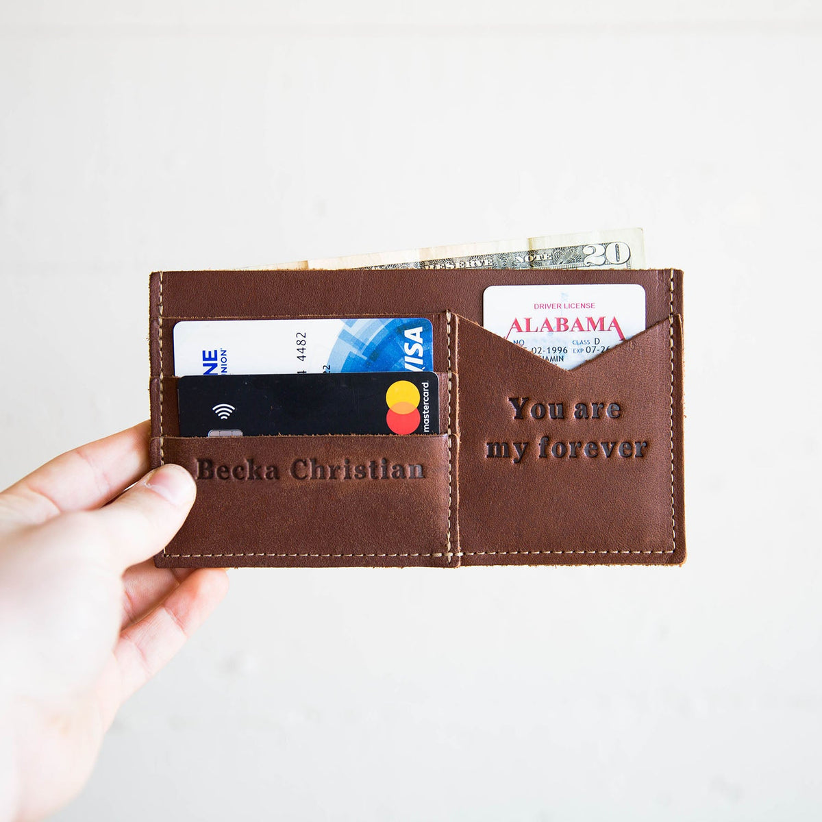 The Vincent Fine Leather Business Card Holder Wallet BiFold - Holtz Leather