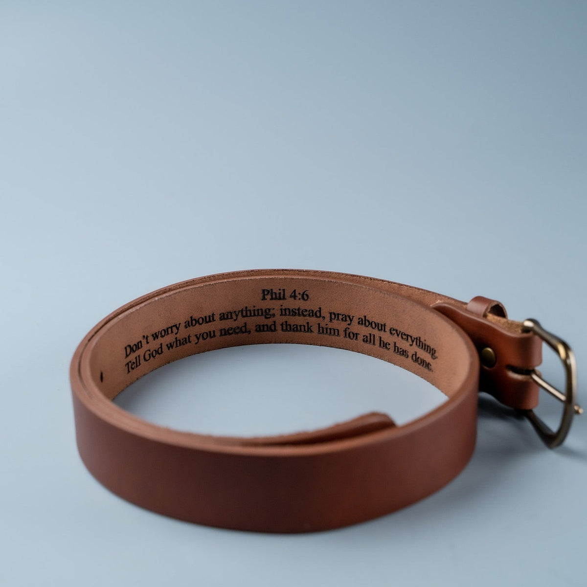 Personalized Bridle Leather Men's Casual Belt – Rounded Nickel or Brass Buckle - Holtz Leather