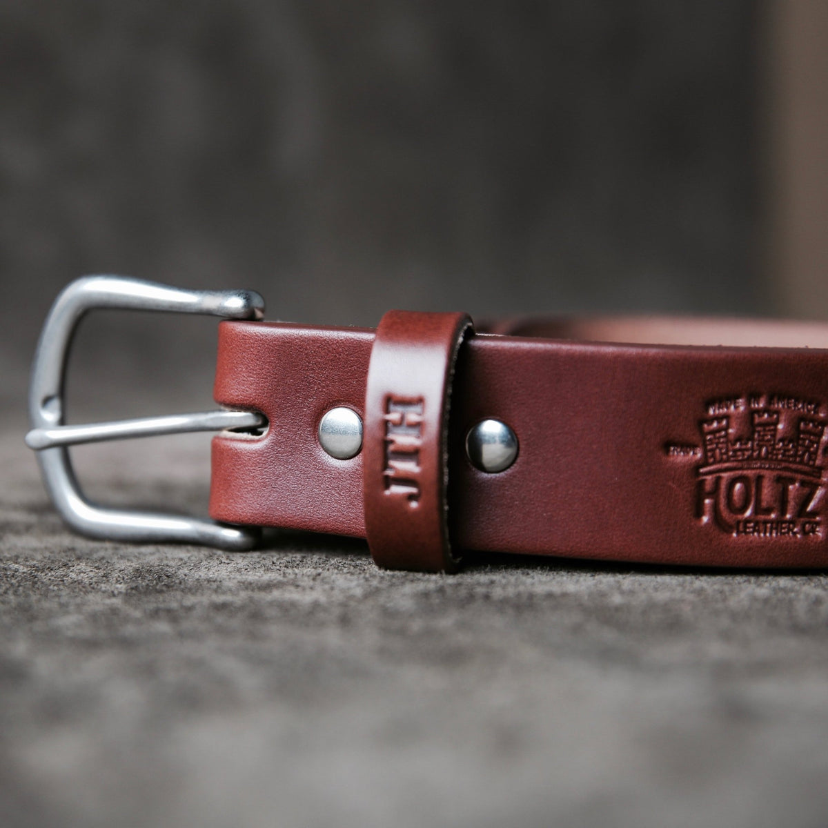 Personalized Bridle Leather Men's Casual Belt – Rounded Nickel or Brass Buckle - Holtz Leather