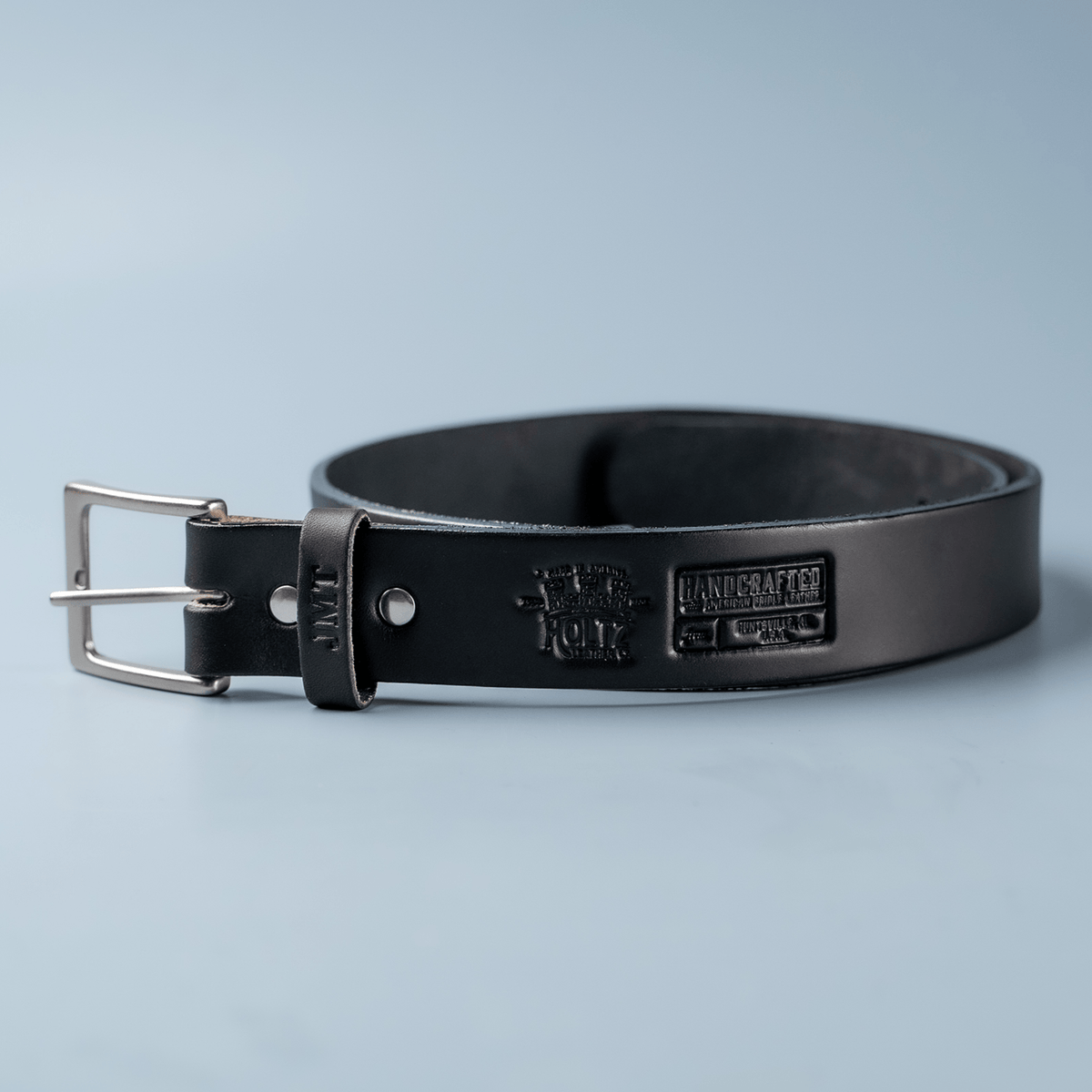 Personalized Bridle Leather Men's Casual Belt – Square Nickel or Brass Buckle - Holtz Leather
