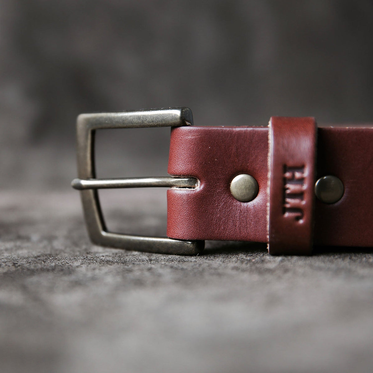 Personalized Bridle Leather Men's Casual Belt – Square Nickel or Brass Buckle - Holtz Leather