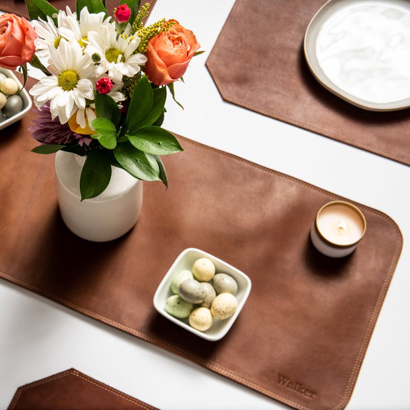 Personalized Fine Leather Table Runner for Centerpiece - Holtz Leather