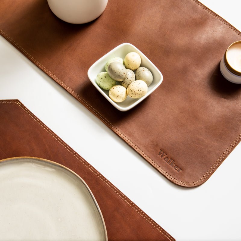 Personalized Fine Leather Table Runner for Centerpiece - Holtz Leather