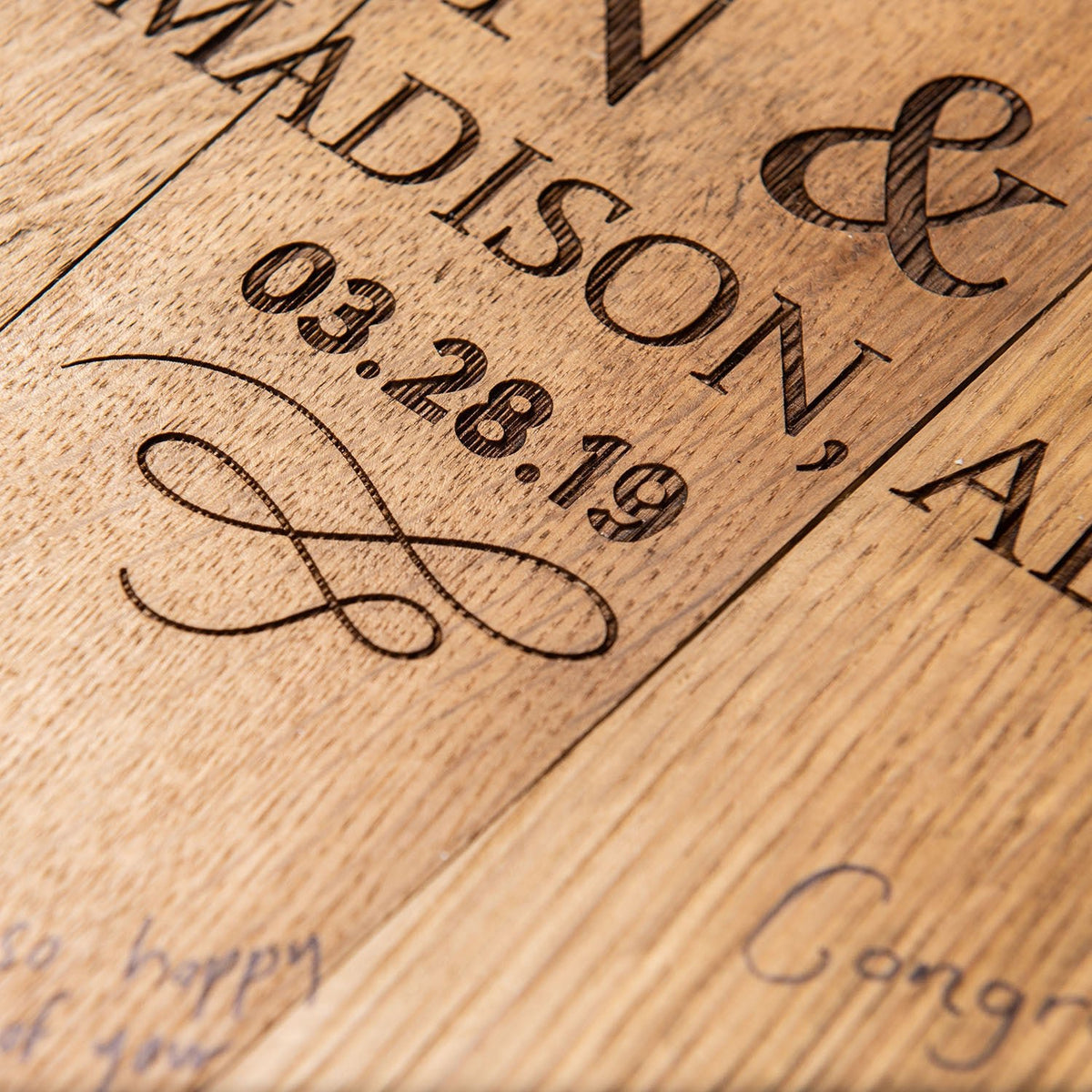 Personalized Tennessee Whiskey Barrel Head Wedding Guestbook Welcome Sign - Holtz Leather