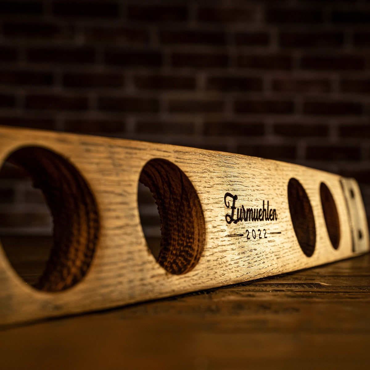 Personalized Whiskey Flight from Tennessee Whiskey Barrel Stave Barware - Holtz Leather