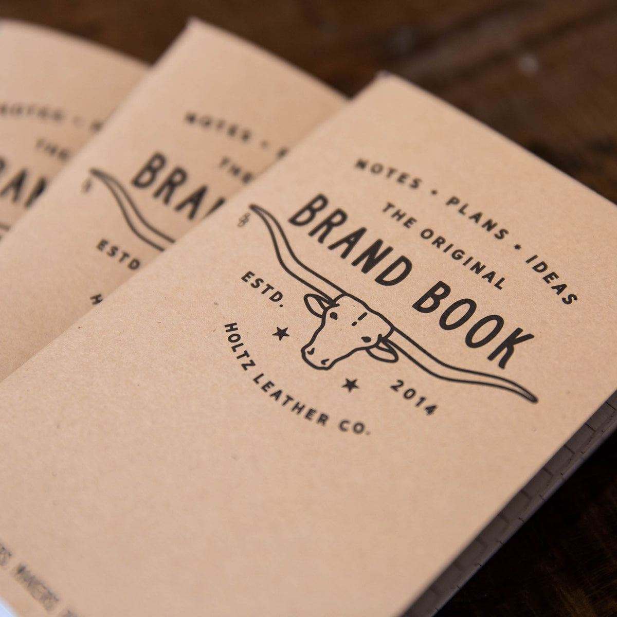 Set of 3 Brand Book Notepads with Lined Paper; Replacement for Field Notes and Moleskine - Holtz Leather