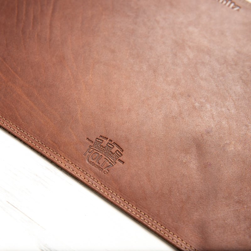 Straight Edged Oval Personalized Fine Leather Placemat - Holtz Leather