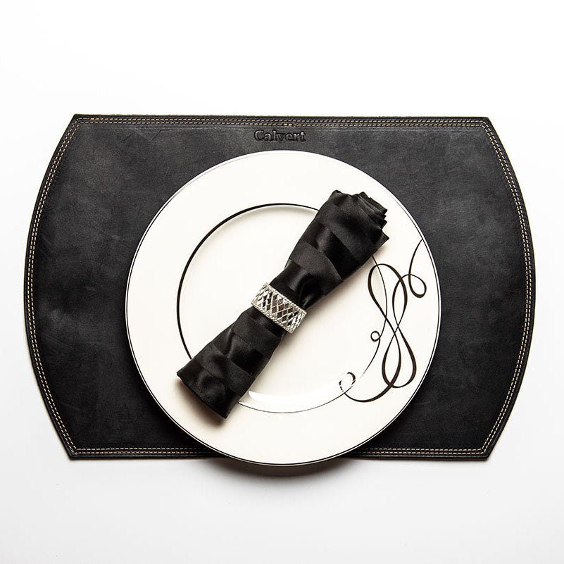 Straight Edged Oval Personalized Fine Leather Placemat - Holtz Leather