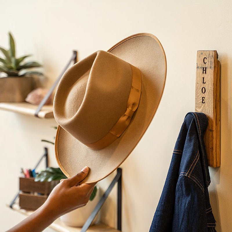 Tennessee Whiskey Barrel Personalized Wall Hangers Mudroom or Entryway Hooks - Holtz Leather