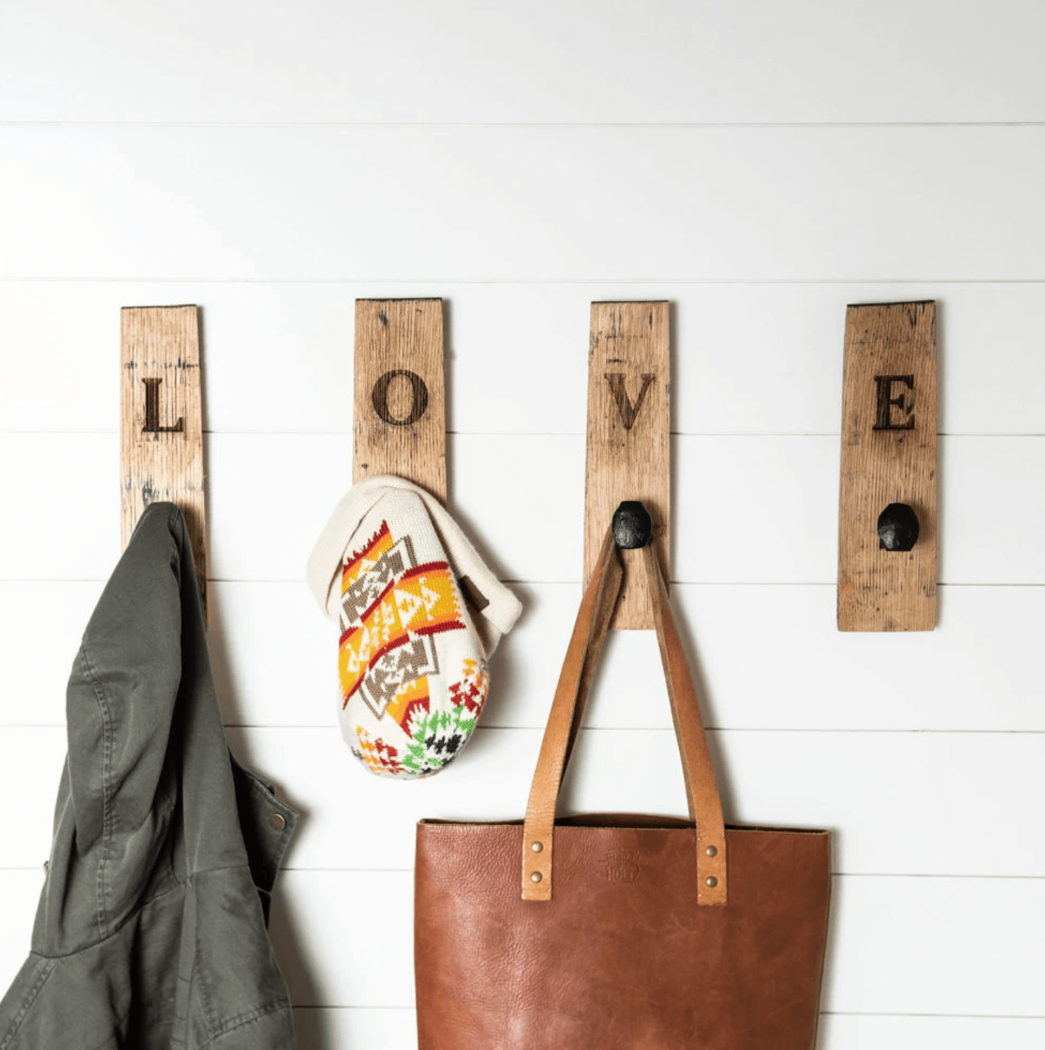 Tennessee Whiskey Barrel Personalized Wall Hangers Mudroom or Entryway Hooks - Holtz Leather