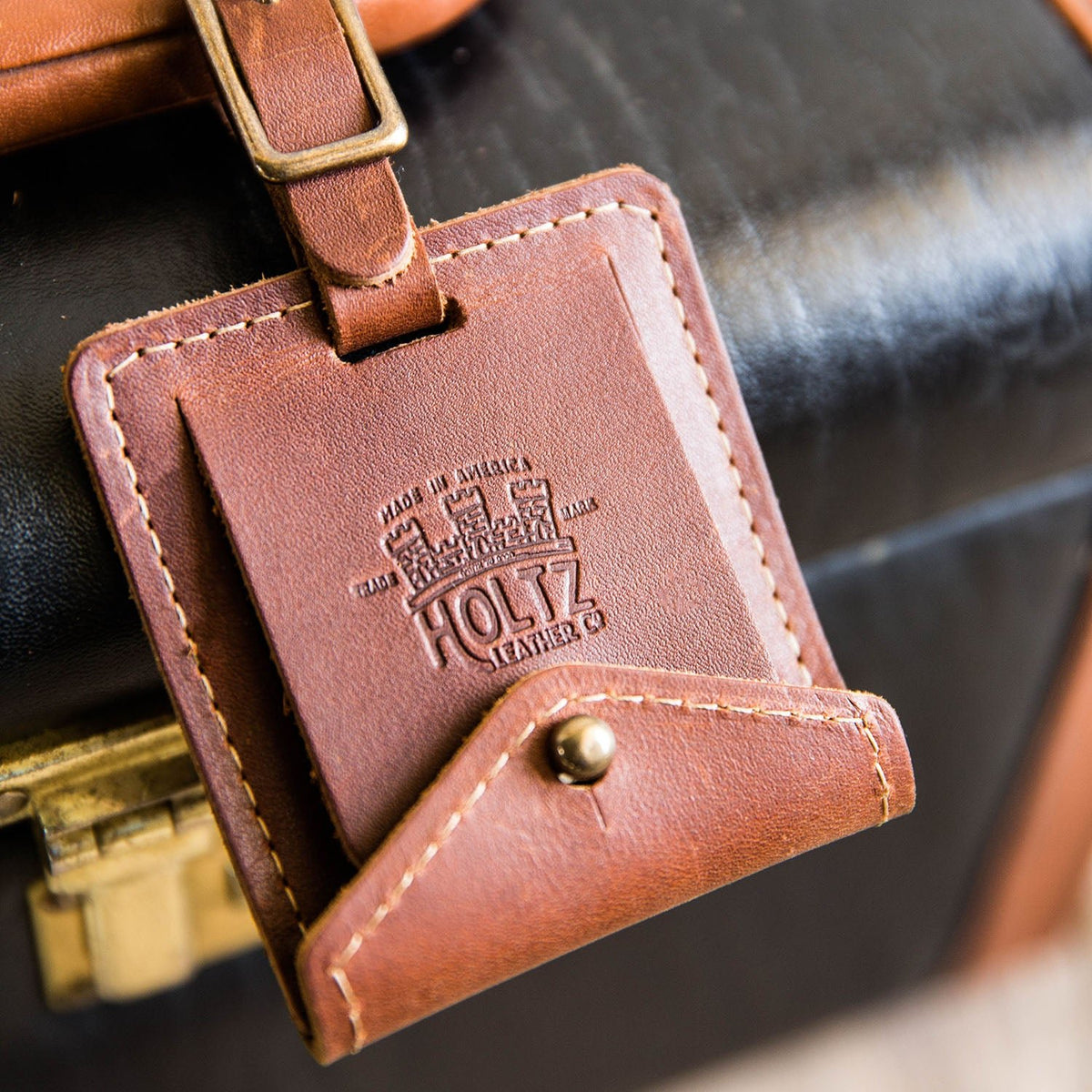 The Adventurer Fine Leather Luggage Tag - Holtz Leather
