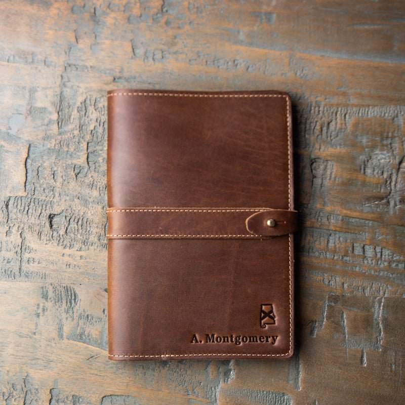 The Alabama Inventor Personalized Fine Leather A5 Moleskine Journal Diary with Alabama Logo - Holtz Leather