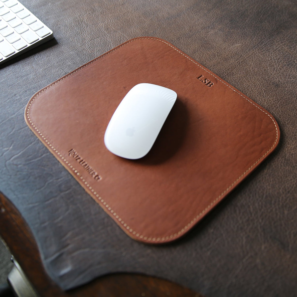 The Architect Personalized Fine Leather Mouse Pad Mousepad Office Accessories - Holtz Leather